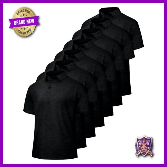 Other - Men's Quick Dry Moisture Wicking Polo Shirts 5 Pack Performance Golf Athletic